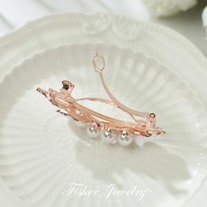 髪飾り バレッタ クリップ パール リーフ ピ...の詳細画像5