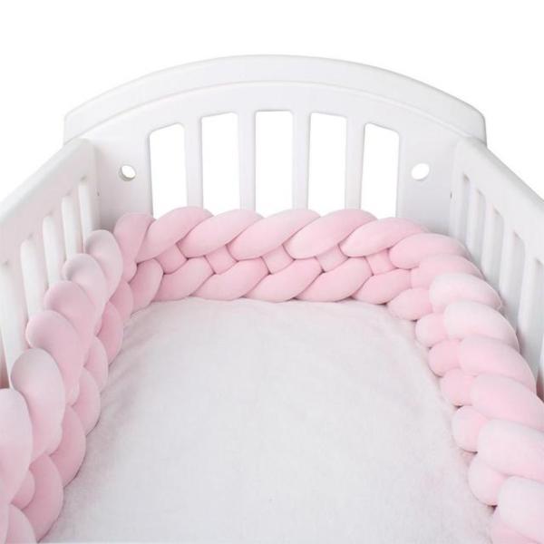 新生児用ベビーベッドクッション,編みこみの結び目が付いた綿のベビー寝具