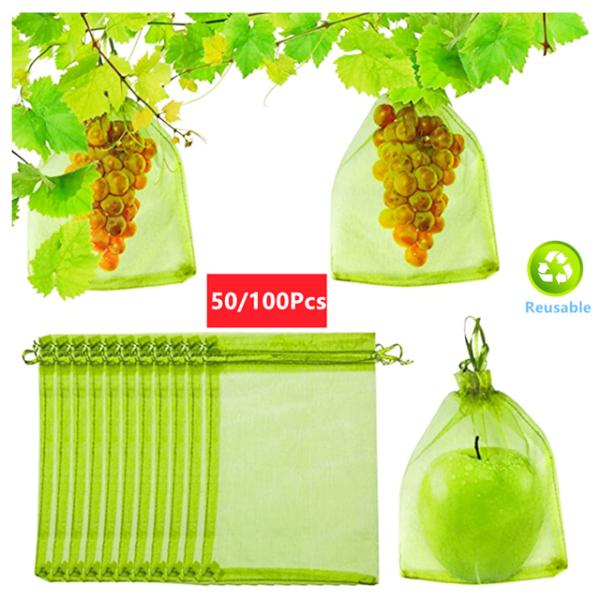 害虫駆除用の再利用可能なウォッシュバッグ,果物や野菜の保護用のバッグ,100ユニット