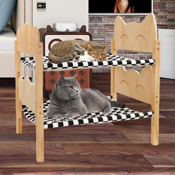 ペット用の木製ピュアハンモック,子猫用の屋内家具,猫と子犬のベッド,ペット用品,1個