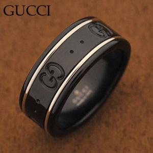 グッチ 225985-I19A1/8061 リング K18ホワイトゴールド　シンセティックコランダム 指輪 　ブラック GUCCI