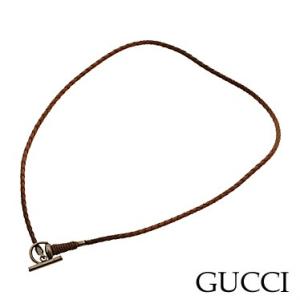 グッチ 338802-J8980/8169 ホースビット ブラウン ネックレス GUCCI｜juraice