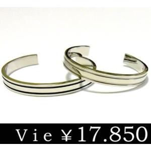 ペアバングル ステンレス ブラック ライン vie ヴィー シンプル メンズ レディース ユニセック...