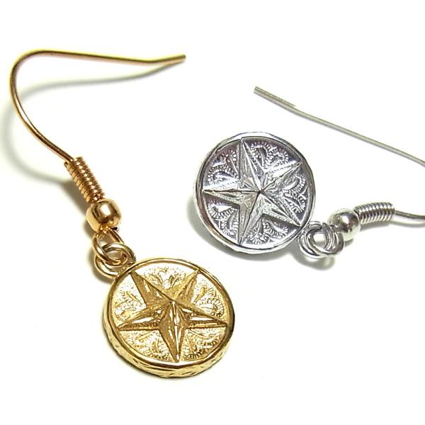 ハワイアンジュエリー ピアス メダル コイン スター レディース プレゼント 片耳 金属アレルギー対...