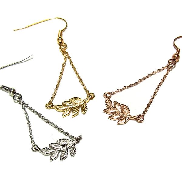 ハワイアンジュエリー ピアス サージカル ステンレス リーフ レディース プレゼント ブランド 片耳...