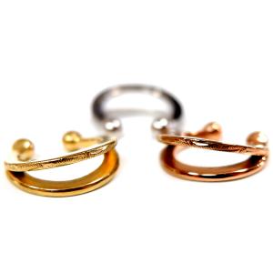 ハワイアンジュエリー イヤーカフ 片耳用 2連風 スクロール サージカル ステンレス 金属アレルギー対応 レディース プレゼント インスタ sale