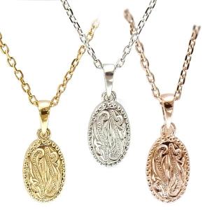 ハワイアンジュエリー クラシックネックレス レディース メンズ ピンクゴールド イエローゴールド シルバー お花 アロマ 誕生日 記念 sale