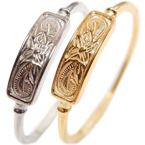 ハワイアンジュエリー プレート リング 指輪 スクロール レディース プルメリア プレゼント 金属アレルギー対応 サージカル ステンレス