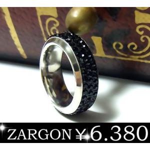 指輪　ステンレスリング ペアリング パヴェ 石 メンズ レディース ザルゴン ZARGON ju8 ...