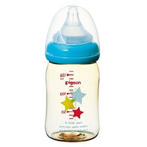 【プラスチック製 160ml】 ピジョン Pigeon 母乳実感 哺乳びん スター柄 0ヵ月から おっぱい育児を確実にサポートする哺乳びん 2)スター 哺乳瓶の商品画像