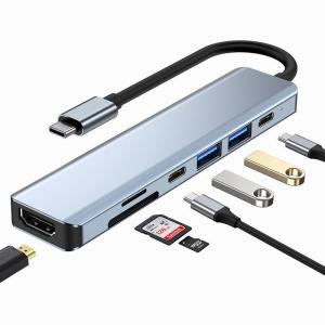 USB Type-C ハブ7-in-1  USB-Cポート HDMI コンバーター マルチポート  USB-A3.0ポート 4K HDMIポート TF/SDカードスロット PD 87W出力対応｜JUSANKO