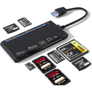 USB3.0 マルチカードリーダー7 in 1 CF/SD/TF/XD/MS/Micro SDカード...