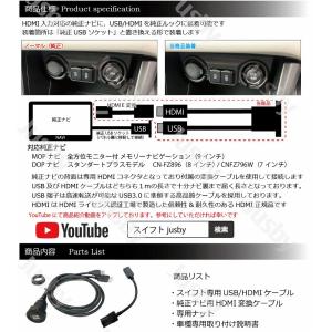 新型スイフト 5代目 純正ナビ用USB/HDM...の詳細画像2
