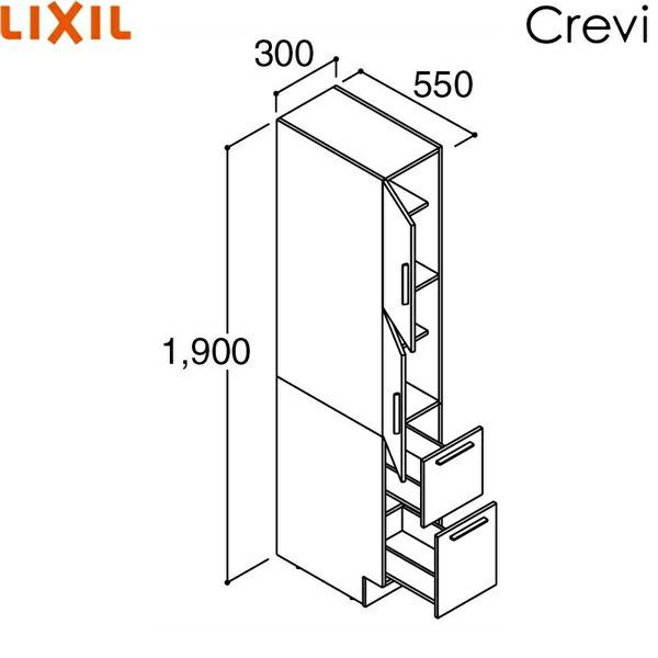 RAS-306-A/ミドルグレード リクシル LIXIL/INAX クレヴィ トールキャビネット 奥...