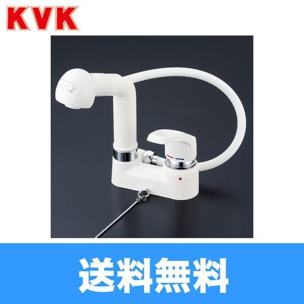 KM8004GS KVK洗面用シングルレバー式洗髪シャワー混合水栓 一般地仕様 ゴム栓付 送料無料