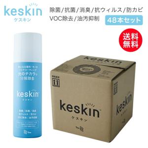 接触抗菌スプレー keskin ケスキン 48本セット 1箱 エアゾール缶 除菌 抗菌 消臭 抗ウィルス VOC除去 防カビ 油汚抑制 除菌スプレー 光触媒｜jusetsuhills