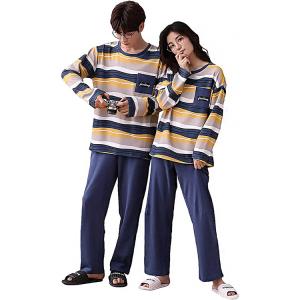 パジャマ レディース メンズ 春秋冬用 カップルパジャマ ストライプ柄 セットアップ パジャマ ペア コットン 長袖 大きいサイズ ナイト 部屋着 ゆったり 綿 Kasin 092 Just For You Online Store 通販 Yahoo ショッピング