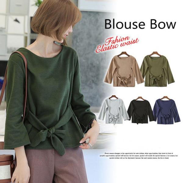 トップス レディース 長袖 シャツ ブラウス 無地 秋 冬 Uネック 柔らか 5色 カジュアル 20...