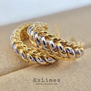 ピアス レディース 18k 18kgp カーブ...の詳細画像2