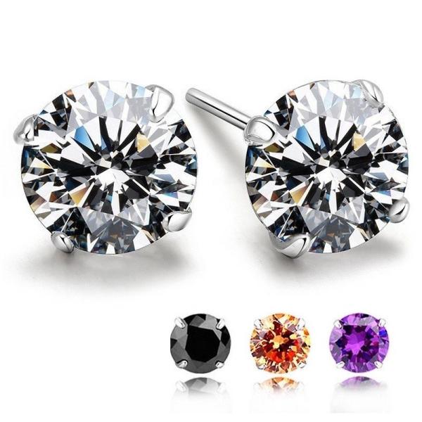 ピアス 両耳セット レディース 一粒ダイヤ 大粒 サイズ選べる 3mm 4mm 5mm 6mm 7m...