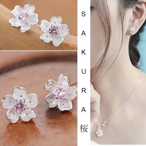 ピアス レディース お花 桜 さくら ピンクダイヤ シルバー925 プラチナ仕上げ 人気 嫁 妻 女性 誕生日プレゼント ギフト