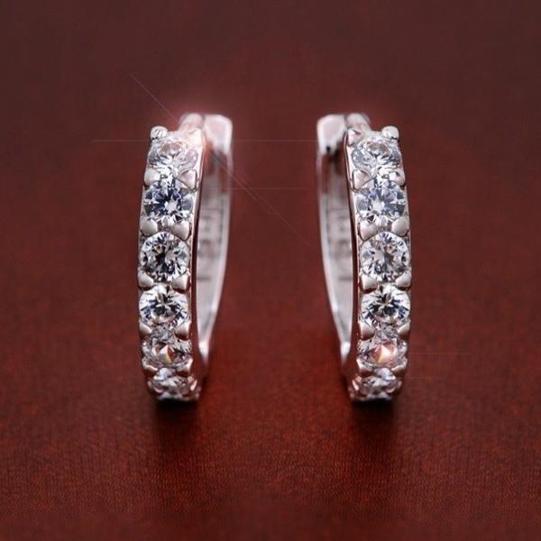 ピアス レディース リング ダイヤ 豪華14粒 エタニティピアス シルバー925 プラチナ仕上げ c...