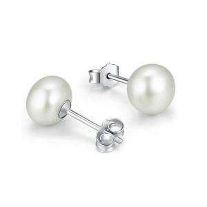 ピアス レディース パール 一粒 シンプル シルバー925 プラチナ仕上げ 結婚式 プレゼント