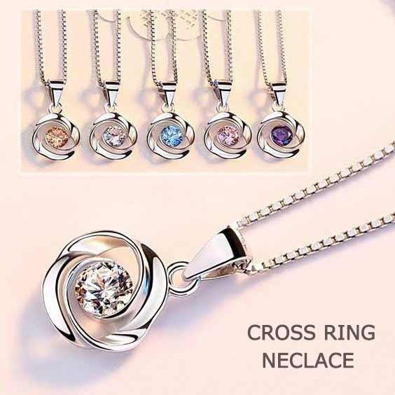 ネックレス レディース クロスリング プラチナ仕上げ シルバー925 女性 妻 嫁 彼女 娘 ギフト...