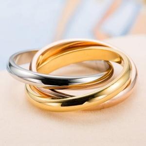 指輪 レディース ステンレス 三色リング 贅沢 シルバー ゴールド ピンクゴール 18KGP レディースアクセサリー 激安 女性 人気