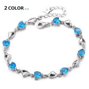 ブレスレット レディース 2連 ボールチェーン お花 フラワー 水晶