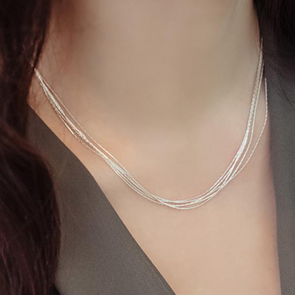 ネックレス レディース 多重チェーン シンプル キラキラ 30代 40代 女性 誕生日プレゼント お...