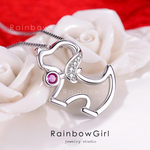 犬 ネックレス レディース 犬ペンダント 可愛い ドッグ 動物 子犬 シルバー925 女性 人気 嫁...