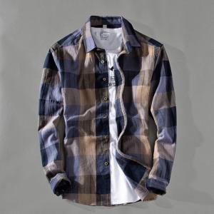カジュアルシャツ メンズ 長袖 チェックシャツ チェック柄 カラー配色 コットン アメカジ おしゃれ スリム 春 春服 秋 メンズシャ 長袖シャツ 柄シャツ 秋服