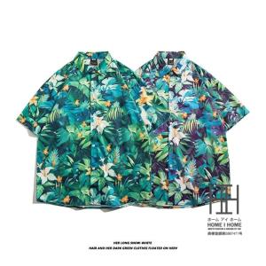 シャツ メンズ アロハシャツ メンズ 半袖 夏 大きいサイズ かりゆしウェア 柄シャツ ボタニカル柄 花柄 キューバシャツ 半袖シャツ カジュアルシャツ｜justmode