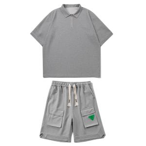 シャツ メンズ メンズシャツ メンズ 半袖シャツ 2点セット ショートパンツき 上下セット オーバーサイズ 夏服 メンズ イージーパンツ スウェット｜justmode