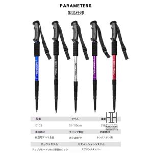 トレッキングポール 2本セット 伸縮式 アウト...の詳細画像3