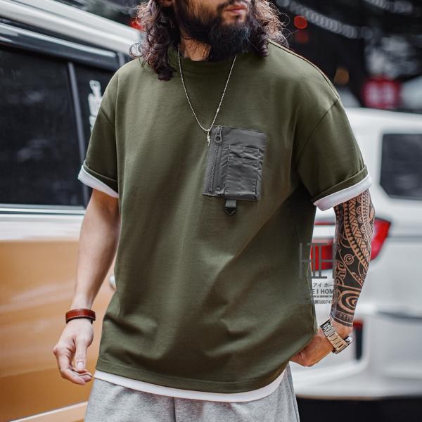 tシャツ ポケットt メンズ 半袖 アメカジ ミリタリー 綿100 ヘビーウェイト おしゃれ 大きい...