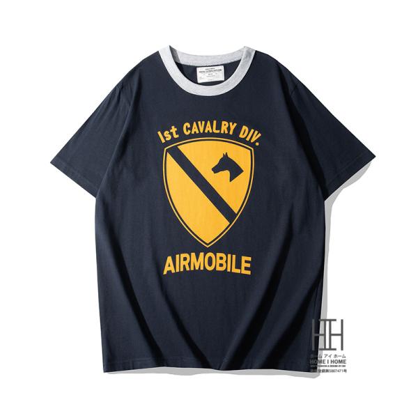 tシャツ メンズ 半袖Tシャツ レディース 抜染プリント 陸軍第1騎兵師団 1ST CAVALRY ...