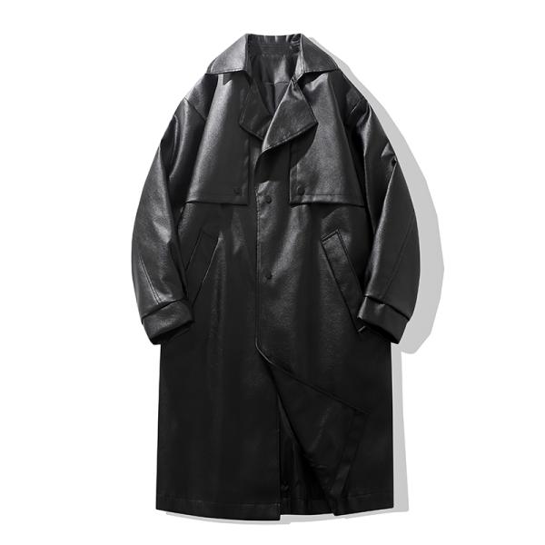チェスターコート 革ジャン メンズ PUレザー ロング 大きい ライダース おしゃれ 秋服 防風 防...