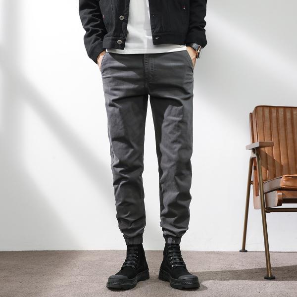 テーパードパンツ ジョガーパンツ メンズ 裾絞り 無地 カジュアル ワーク ストレッチ アウトドア ...