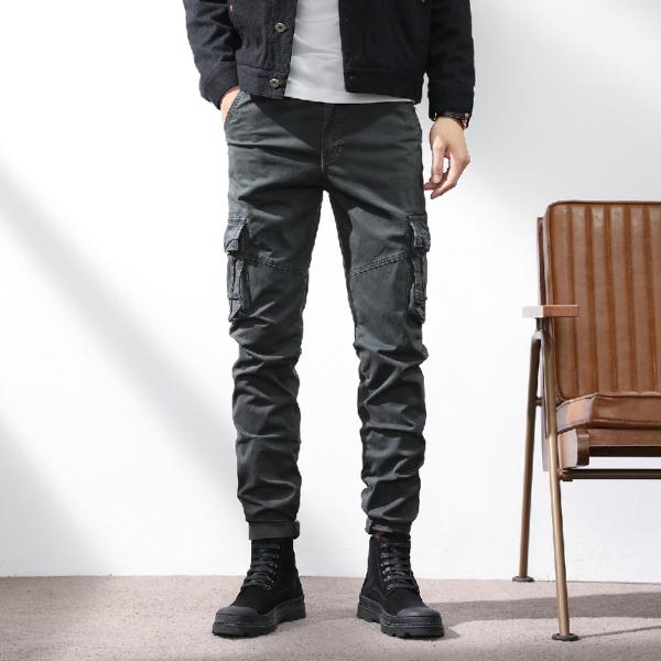 カーゴパンツ ワークパンツ ボトムス 立体的ポケット メンズ ストレート 綿パンツ 多ポケット 丈夫...