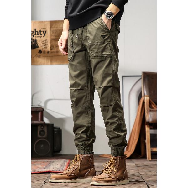 テーパードパンツ ジョガーパンツ メンズ スタイリッシュ ズボン ワンポイントデザイン フィット ス...