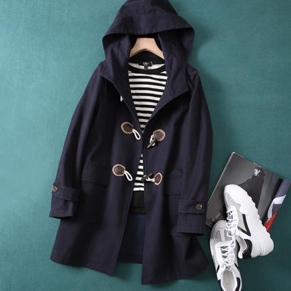 レディース 飽きのこないシンプルでベーシックなダッフルコート ミディアム丈 可愛い 通勤 通学 アウ...