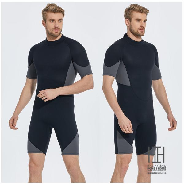 ウェットスーツ スプリング メンズ 2ｍｍ 3mm フルスーツ 半袖 ショート丈 水着 防寒 保温 ...