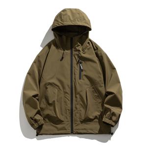 マウンテンパーカー メンズ 登山服 防風 ハイネック フード付き 止水ファスナー ワーク 作業 おしゃれ 機能性 大きい ライトアウター パーカー 大きい 秋 秋服の商品画像