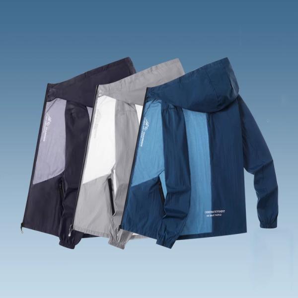 メンズ ウインドブレーカー フード ランニング 防風 アウトドア トレーニング 登山 ライトジャケッ...