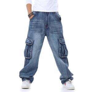 ワイドパンツ メンズ デニムパンツ ジーンズ デニム ブーツカット ビッグシルエットロングパンツ ゆたり 無地 大きいサイズ カジュアル