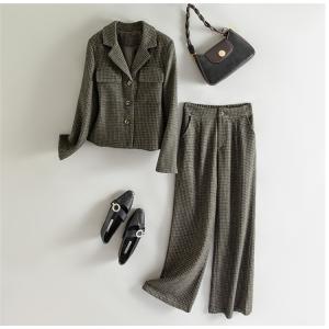 ホームアイホーム テーラードジャケット 千鳥格子コート レディース 秋