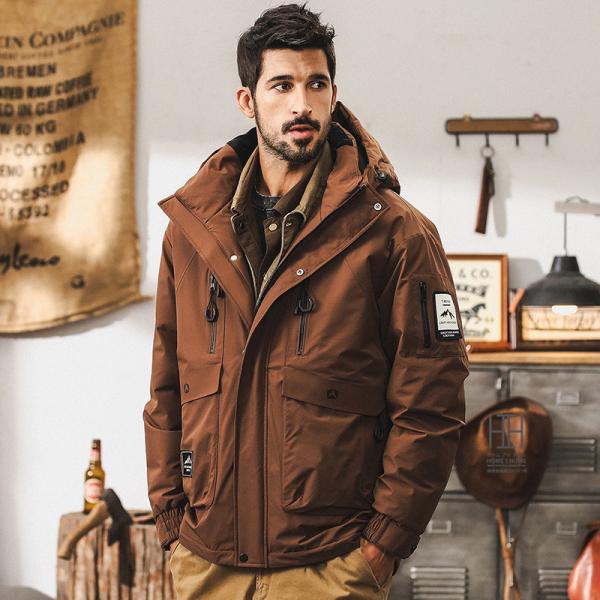 極暖ダウン ダウンジャケット メンズ 90ダウン 防寒 グラフェンコーティング 保温 蓄熱 フード付...