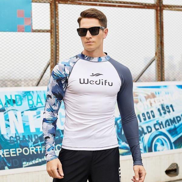 メンズ ラッシュガード 長袖 日焼け対策 ラグランスリーブ 英文字 速乾 スポーツウエア 水陸両用 ...